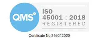 copart awarded ISO 45001 badge