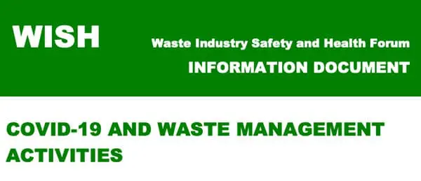 WISH guidance waste management activities post