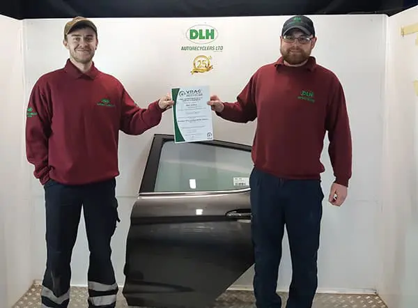 DLH Autorecyclers Ltd awarded VRAC Certified Vehicle Recycler certification f