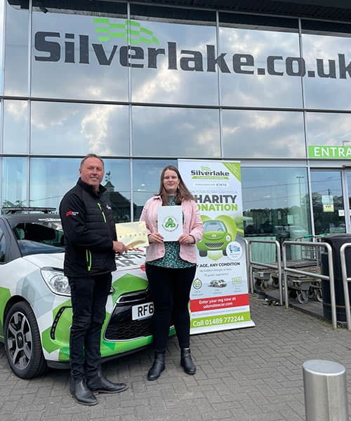 Fareham College student wins a regional competition to design a car sticker for community charity scheme UDonateacar from Silverlake p three